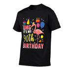 90 Year Old Women Men Gift Flamingo It's My 90th Birthday  Tagless Design T-Shirt