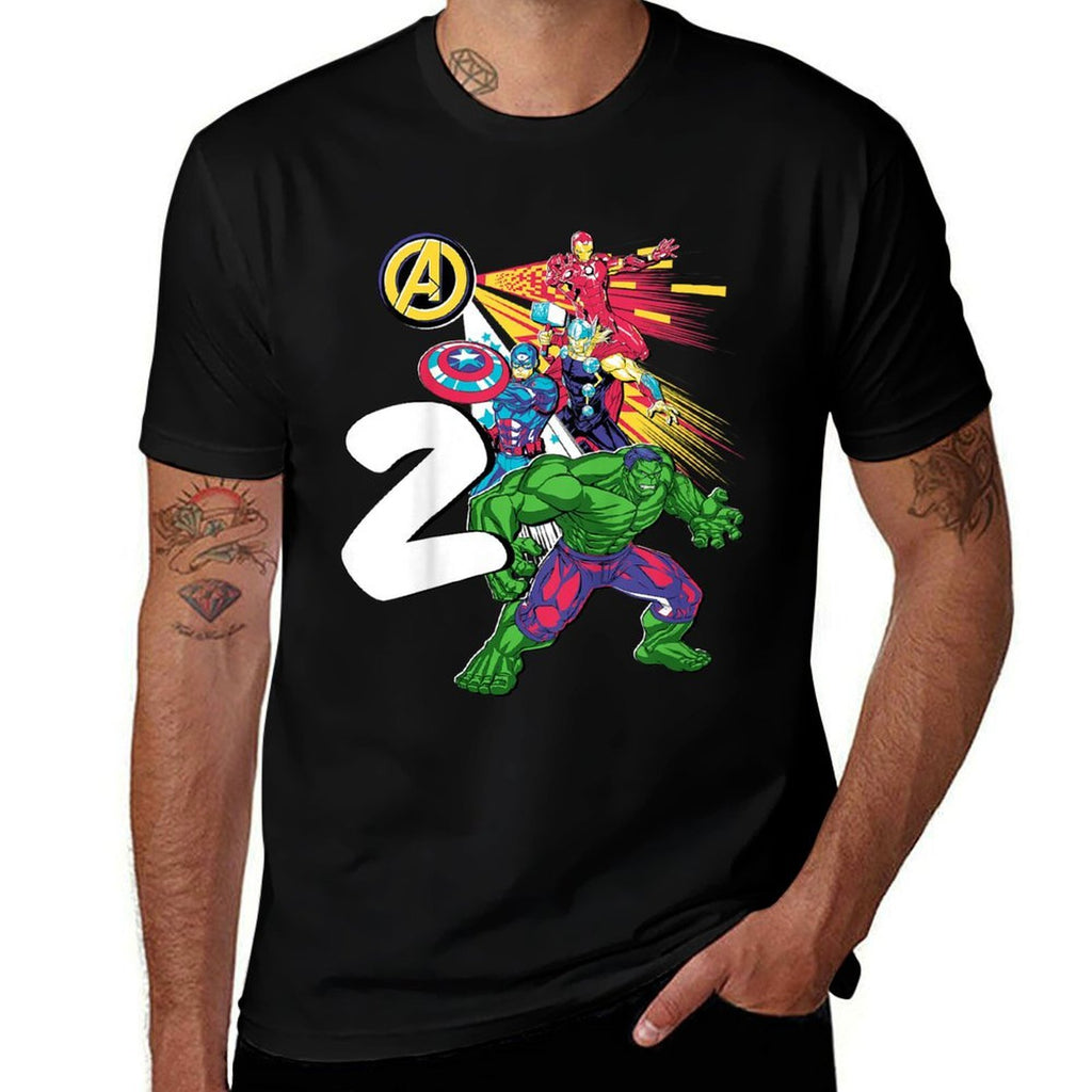 Marvel Super Heroes Avengers 2 Year Old Second Birthday  Tagless Design T-Shirt