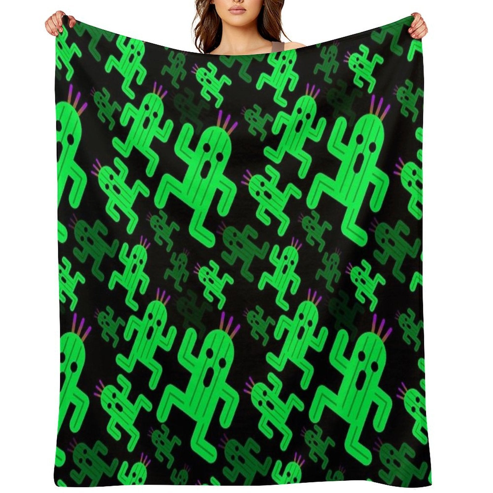 Cactuar Pattern Multi-functional Throw Blanket