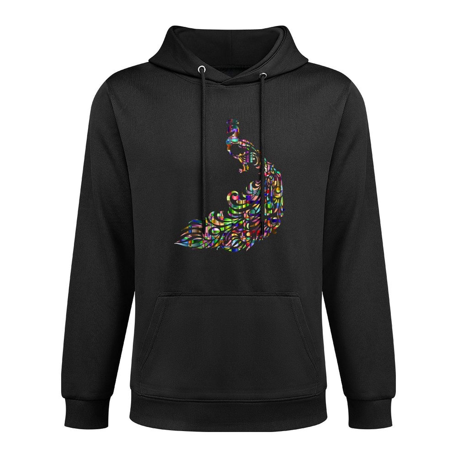Colorful Peacock Bird, Cool Rainbow Art Shrink-Resistant Hoodie
