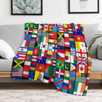 60 Flags of The Countries of The World, International Gift Travel-friendly Throw Blanket