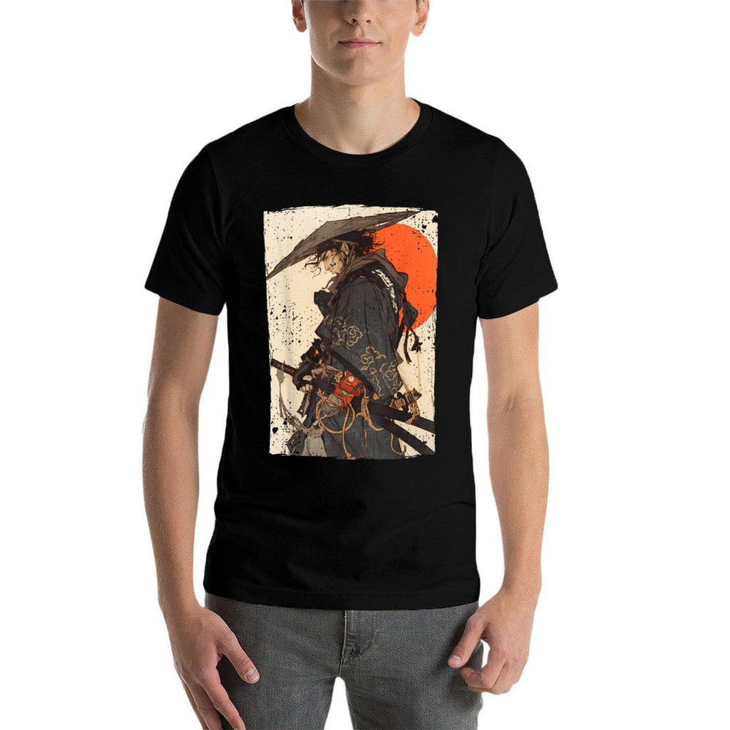 Japan Samurai Warrior Fighter Ukiyo Ink Artwork Samurai  Odor-resistant T-Shirt