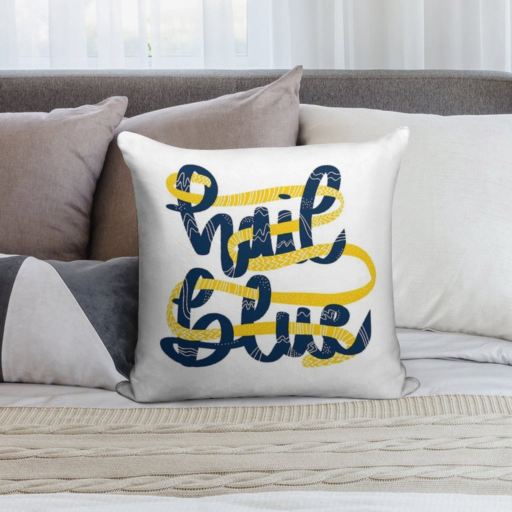 Hail Blue Soft Hidden Zipper Throw Pillow