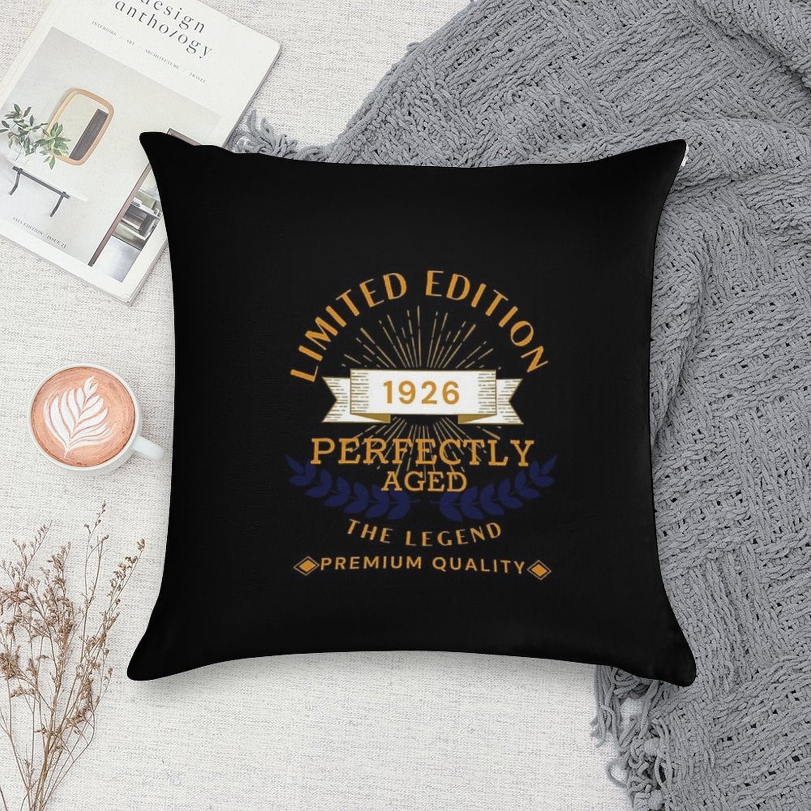 95th Birthday Legend Soft Shrink-Resistant Throw Pillow