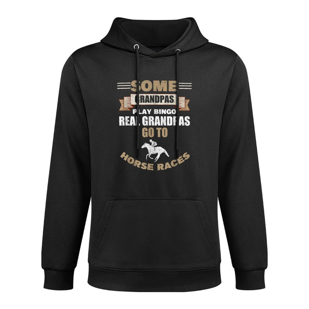 Horse Race Grandfather Gambler Grandpa Betting Horse Racing Pilling-Resistant Hoodie