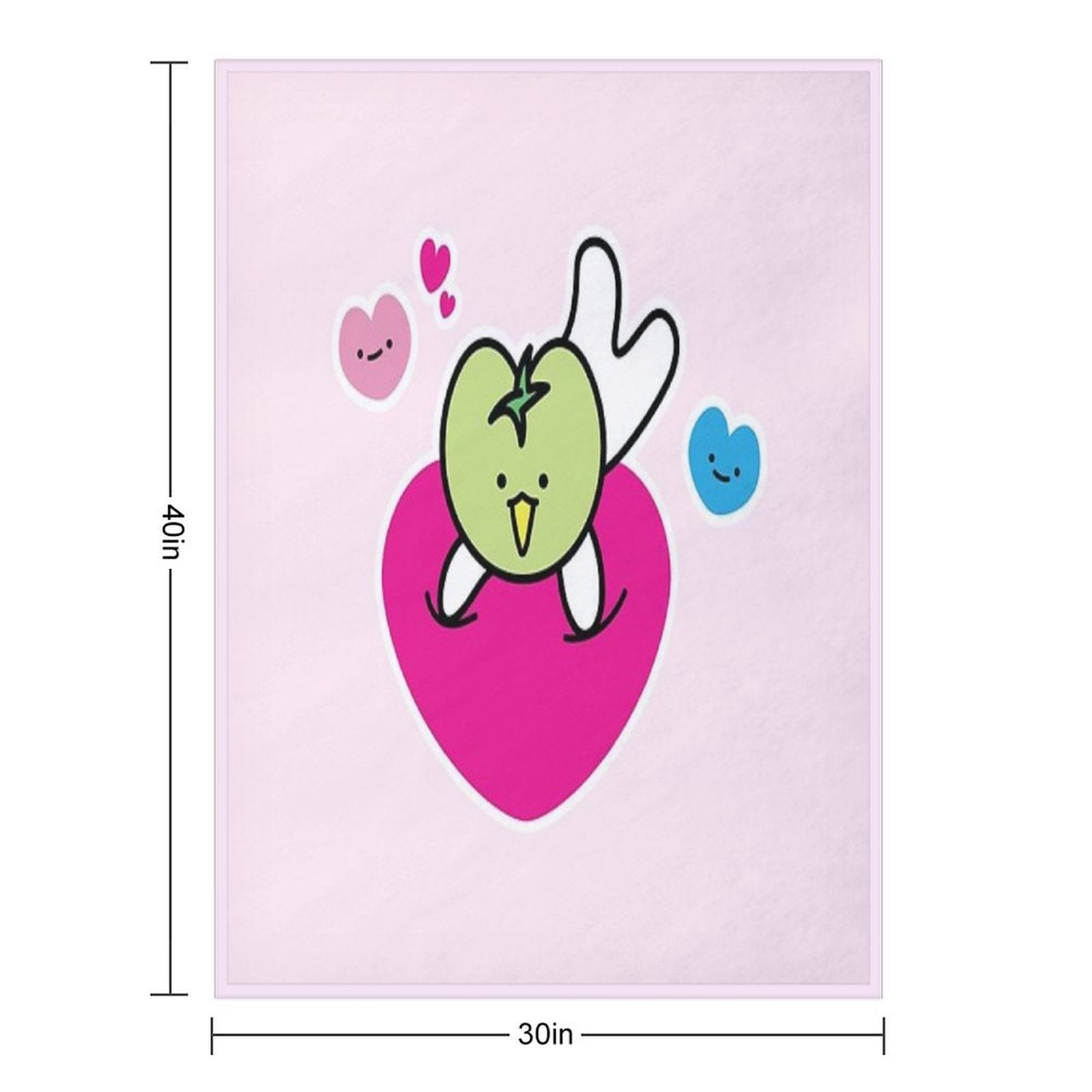 Kawaii Green Tomato Mascot No. 3 Easy Care Throw Blanket