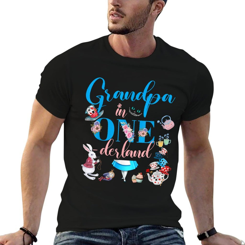 Alice in ONEderland Family Grandpa Of The Birthday Girl  Versatile T-Shirt