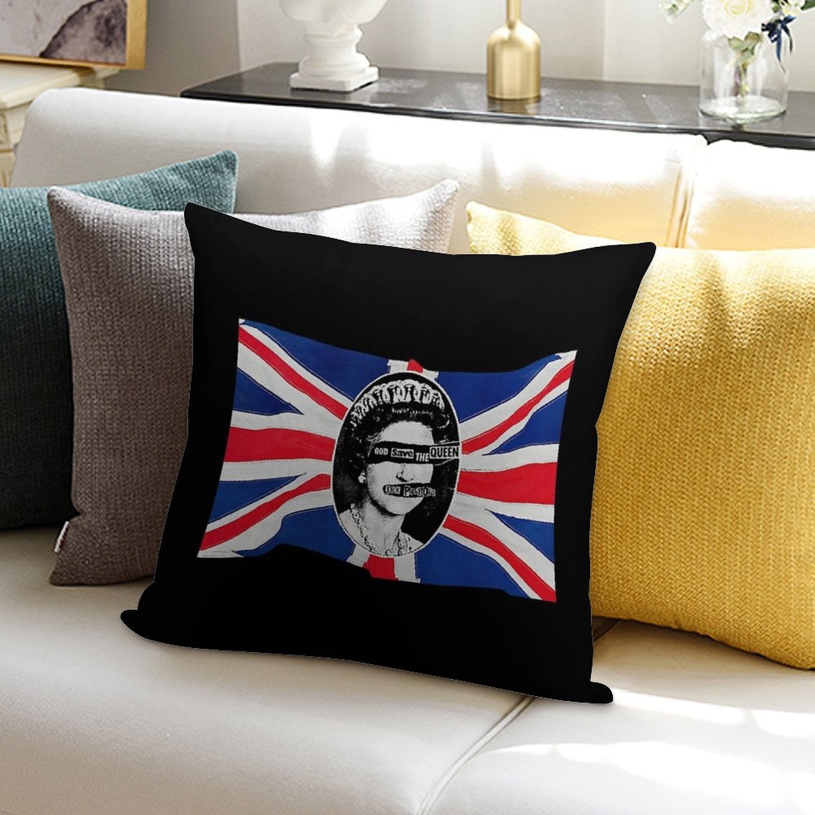 God Save The Queen (HQ) Soft Hidden Zipper Throw Pillow