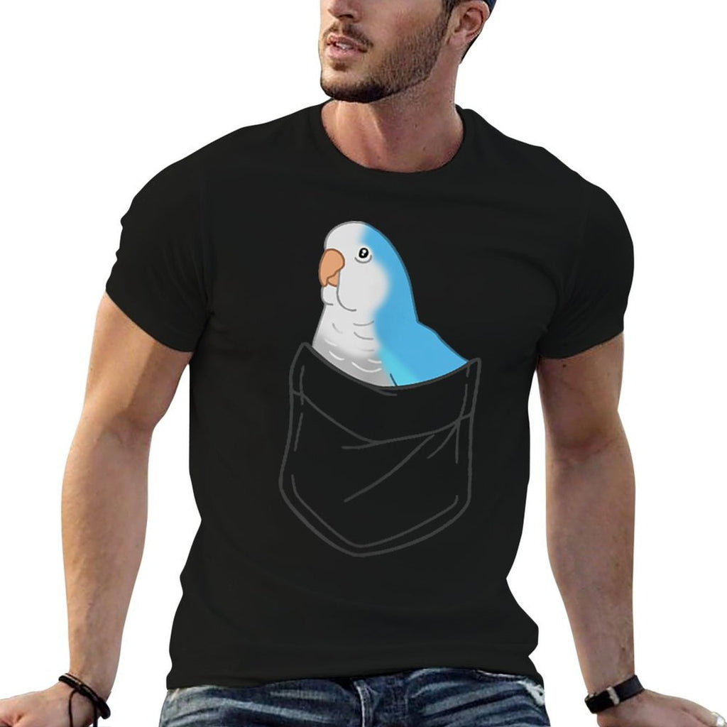 Pocket Quaker Parrot Cute Blue Monk Parakeet Birb Memes  Lightweight T-Shirt
