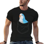 Pocket Quaker Parrot Cute Blue Monk Parakeet Birb Memes  Lightweight T-Shirt