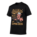 Old Row Smokin Meats And Clapping Cheeks Funny  Easy-care T-Shirt