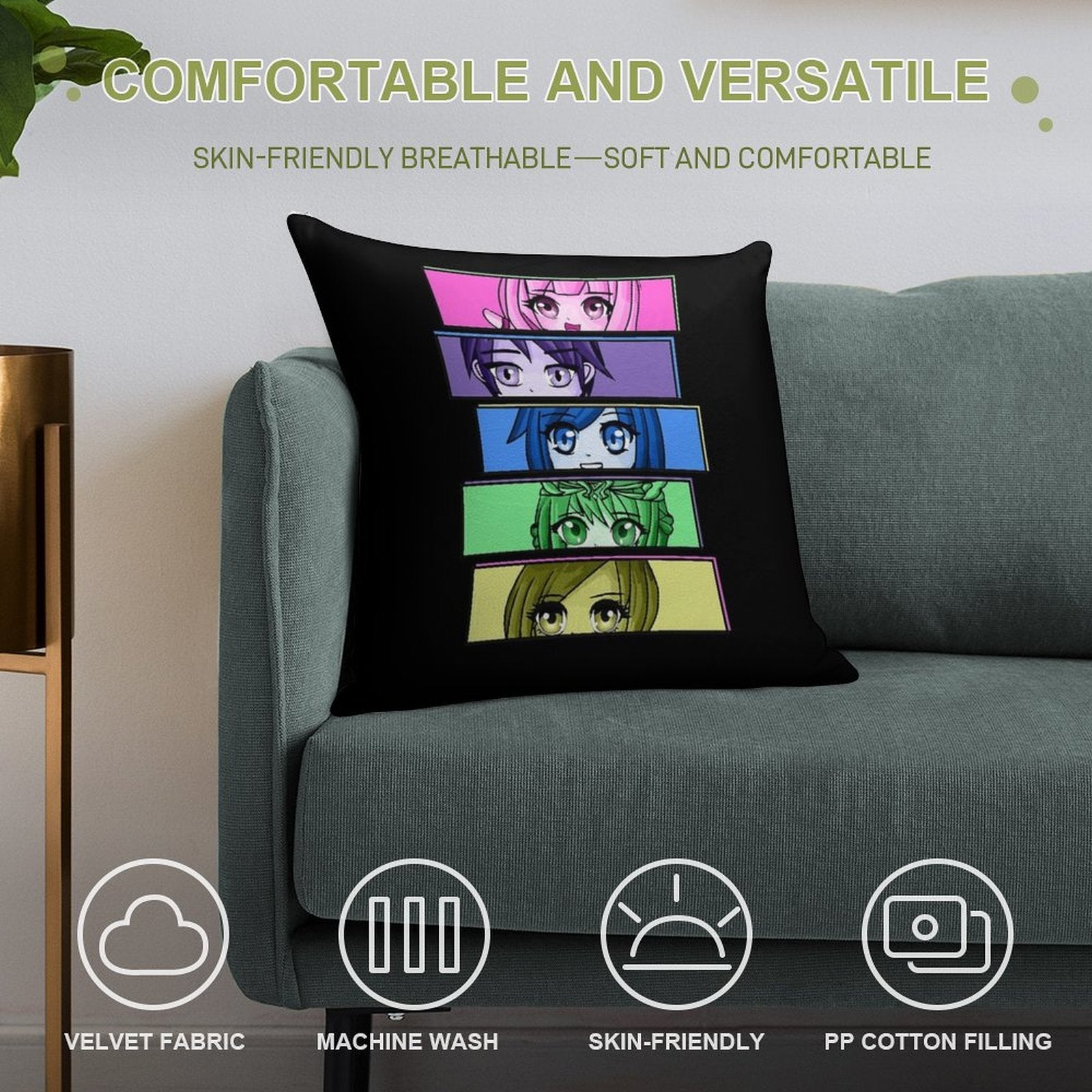 Aesthetic Funneh Krew Soft Fade-Resistant Throw Pillow