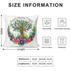 Green Trees And Flowers Eco Design Soft Reinforced Edging Throw Pillow