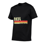 Custom Men Dad Boy Husband Christmas 80s 90s Style NEIL Gift Name Personalized Funny Retro Vintage Birthday  Quick-drying T-Shirt