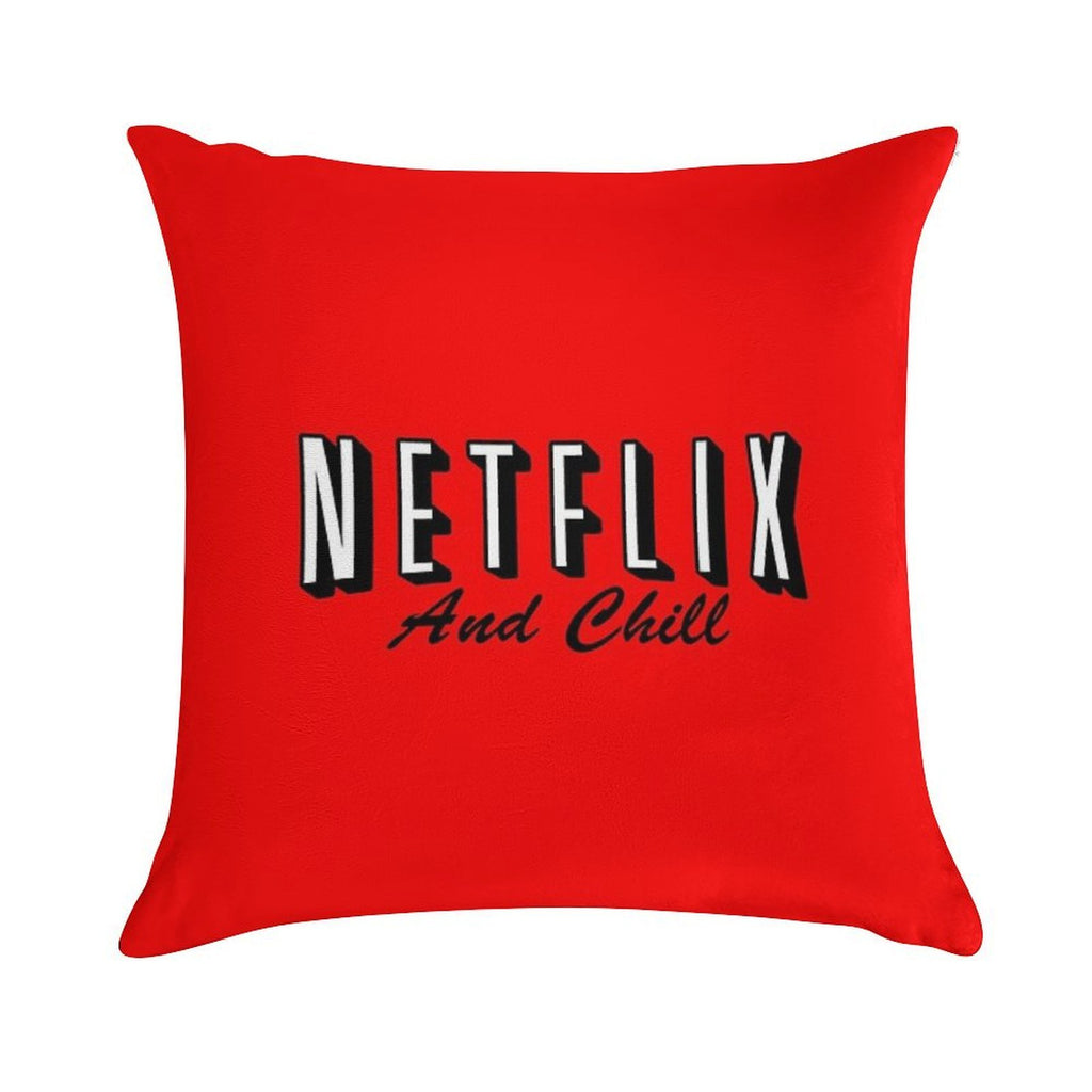 Netflix And Chill Soft Hidden Zipper Throw Pillow
