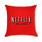 Netflix And Chill Soft Hidden Zipper Throw Pillow