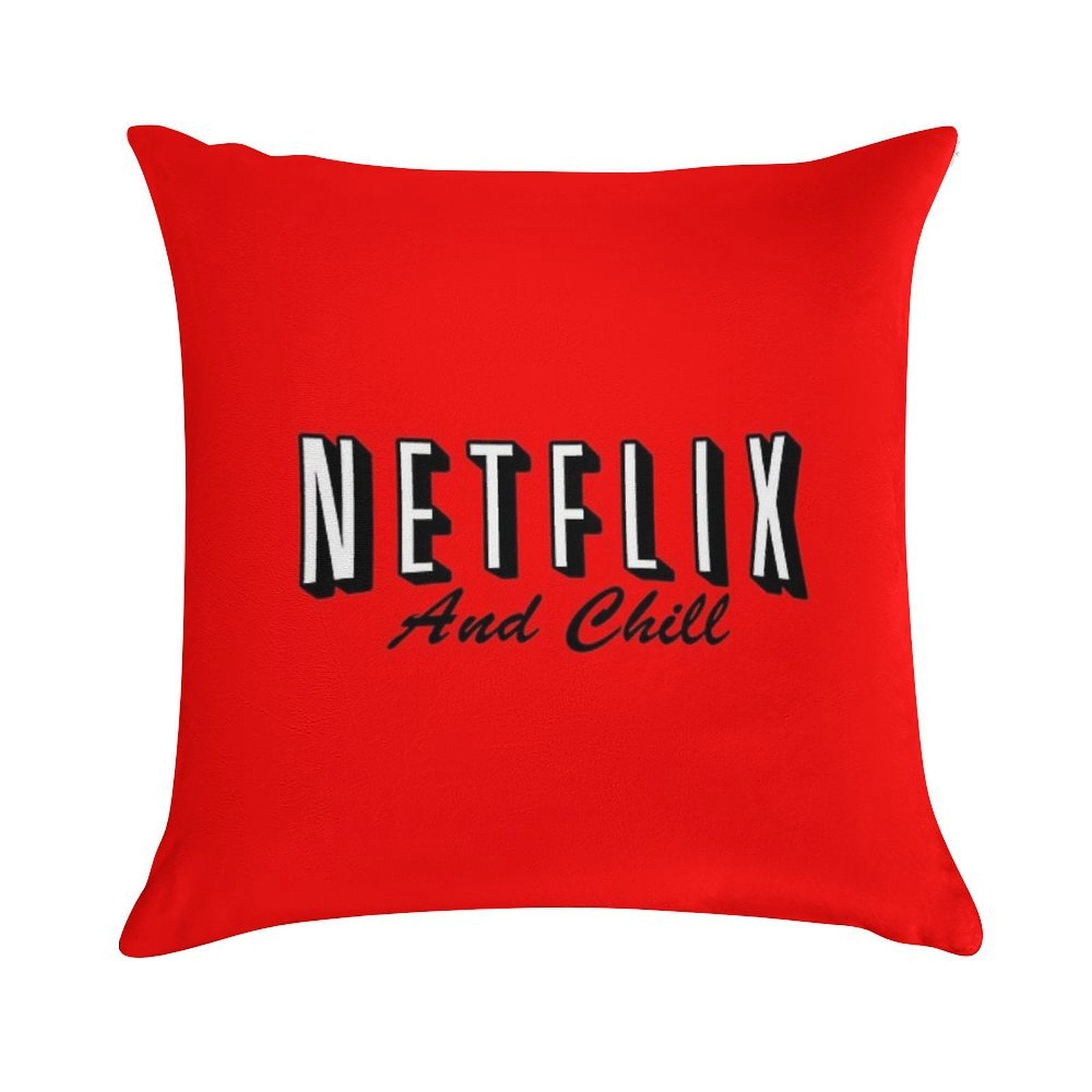 Netflix And Chill Soft Hidden Zipper Throw Pillow