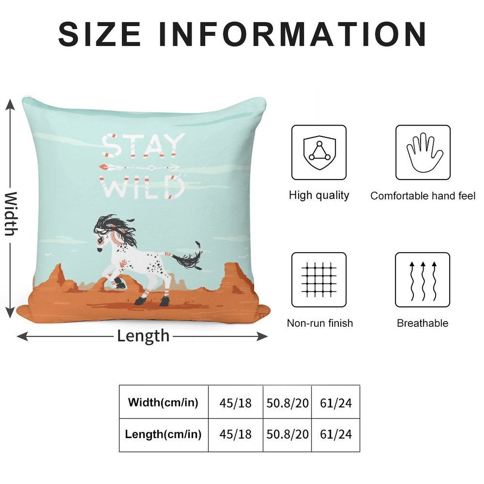 Stay Wild Soft Home Decor Throw Pillow