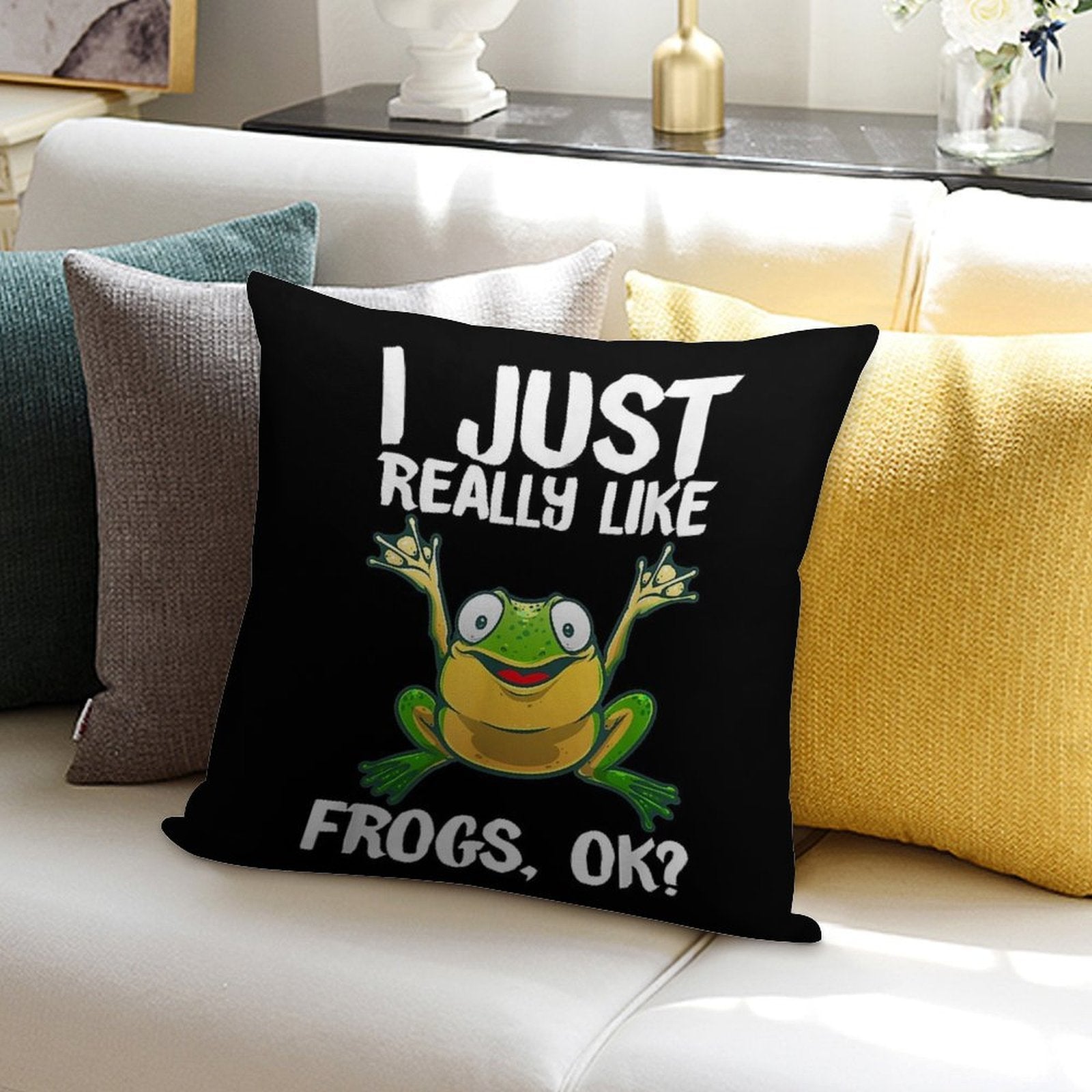 I Just Really Like Frogs OK Soft Multiple Sizes Throw Pillow
