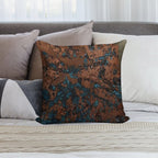 Brown Blue Copper Rust Soft Skin-Friendly Throw Pillow