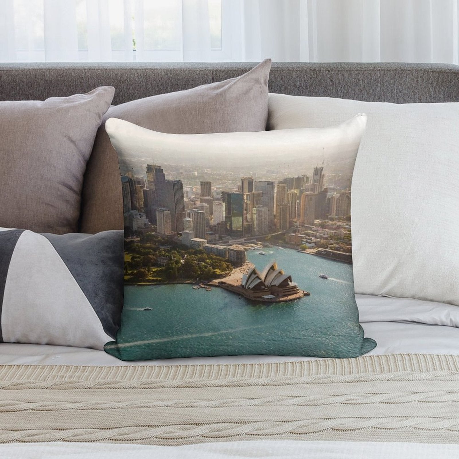 Sydney from The Sky Soft Multiple Sizes Throw Pillow