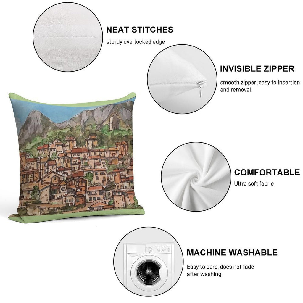 Italian Village Soft Anti-Pilling Throw Pillow