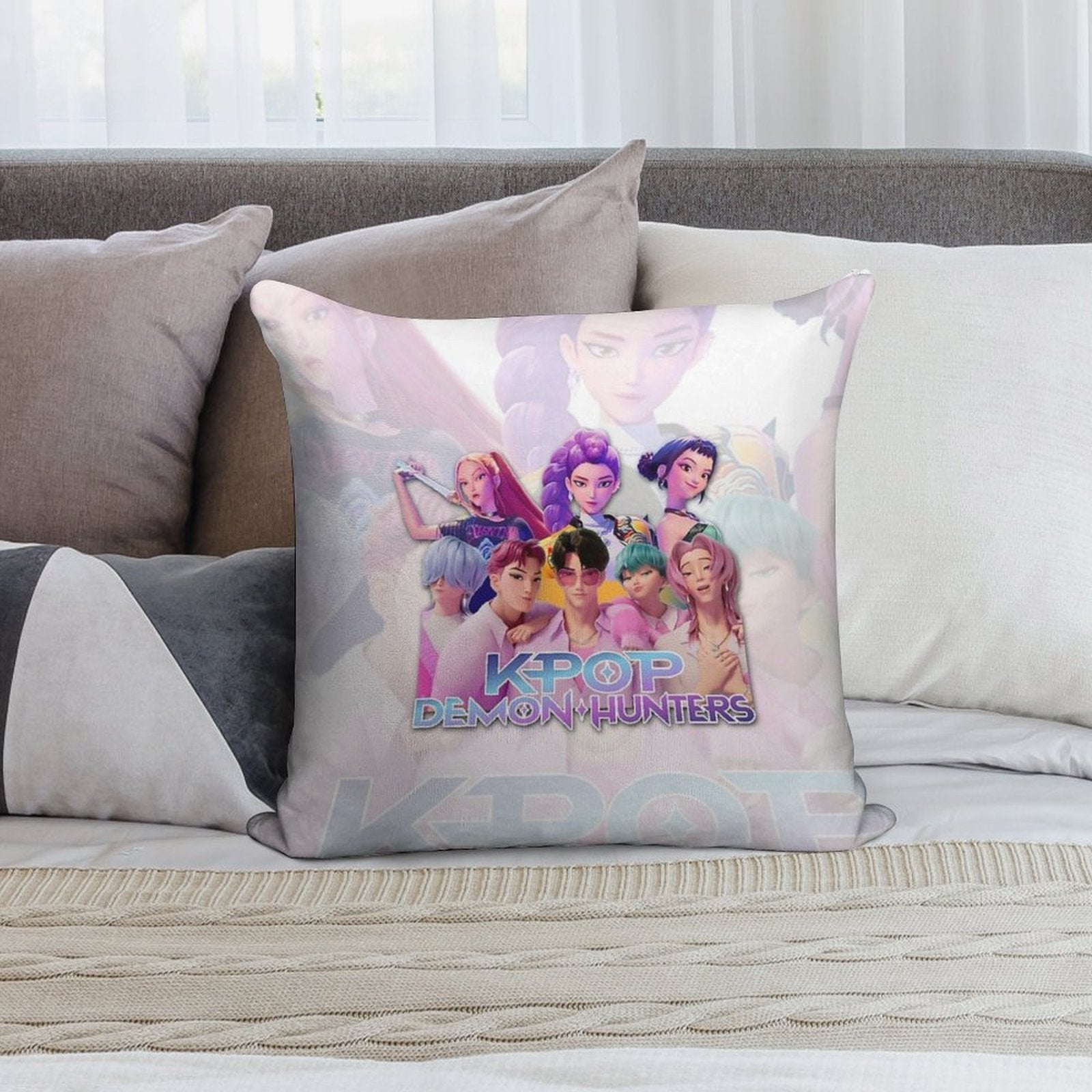 Kpop Demon Hunters Soft Luxury Feel Throw Pillow