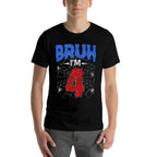 Kids Bruh I&#39;m 4 Year Old Funny 4th Birthday Boys Kids Spider Web  Vintage-inspired T-Shirt