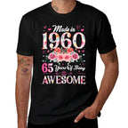 65 Year Old Made In 1960 Floral 65th Birthday Women  Odor-resistant T-Shirt