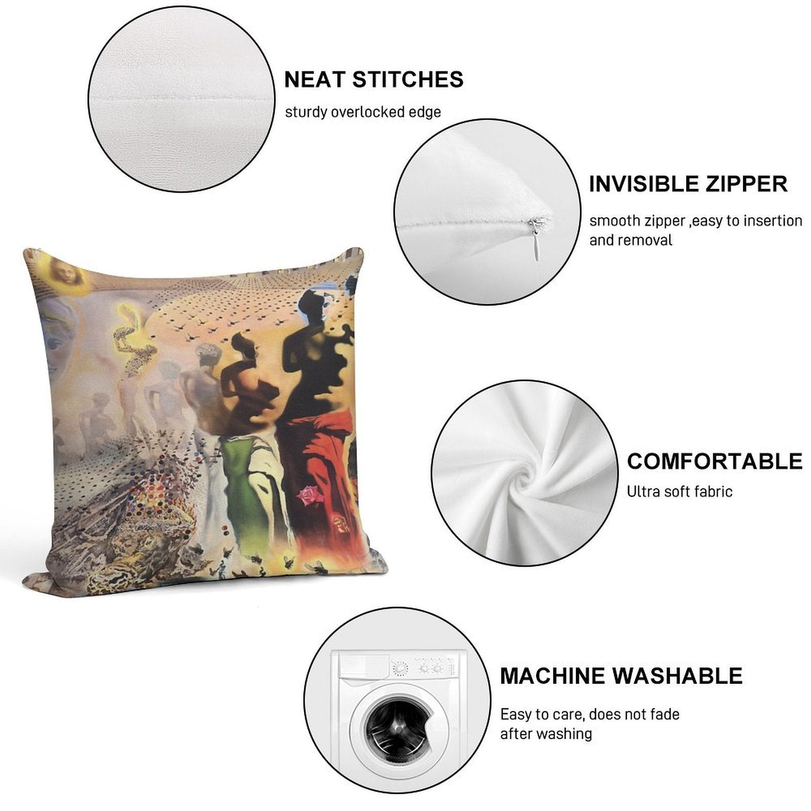 The Hallucinogenic Toreador-Salvador Dali Soft Ultra-Soft Texture Throw Pillow