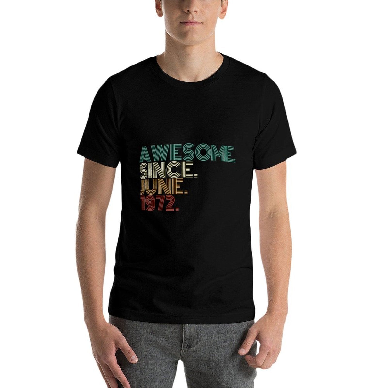 53 Years Old Awesome Since June 1972 53rd Birthday  Rolled Sleeves T-Shirt