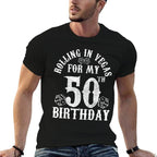 50th Birthday Las Vegas Trip Rolling Dice Gambling Gift  Vintage-inspired T-Shirt