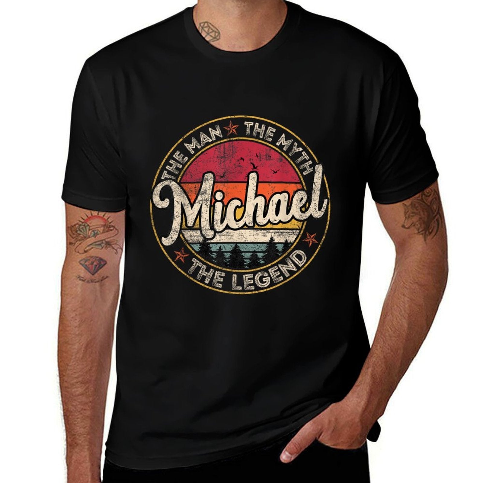 Michael The Man The Myth The Legend Personalized Name  Stretchy T-Shirt