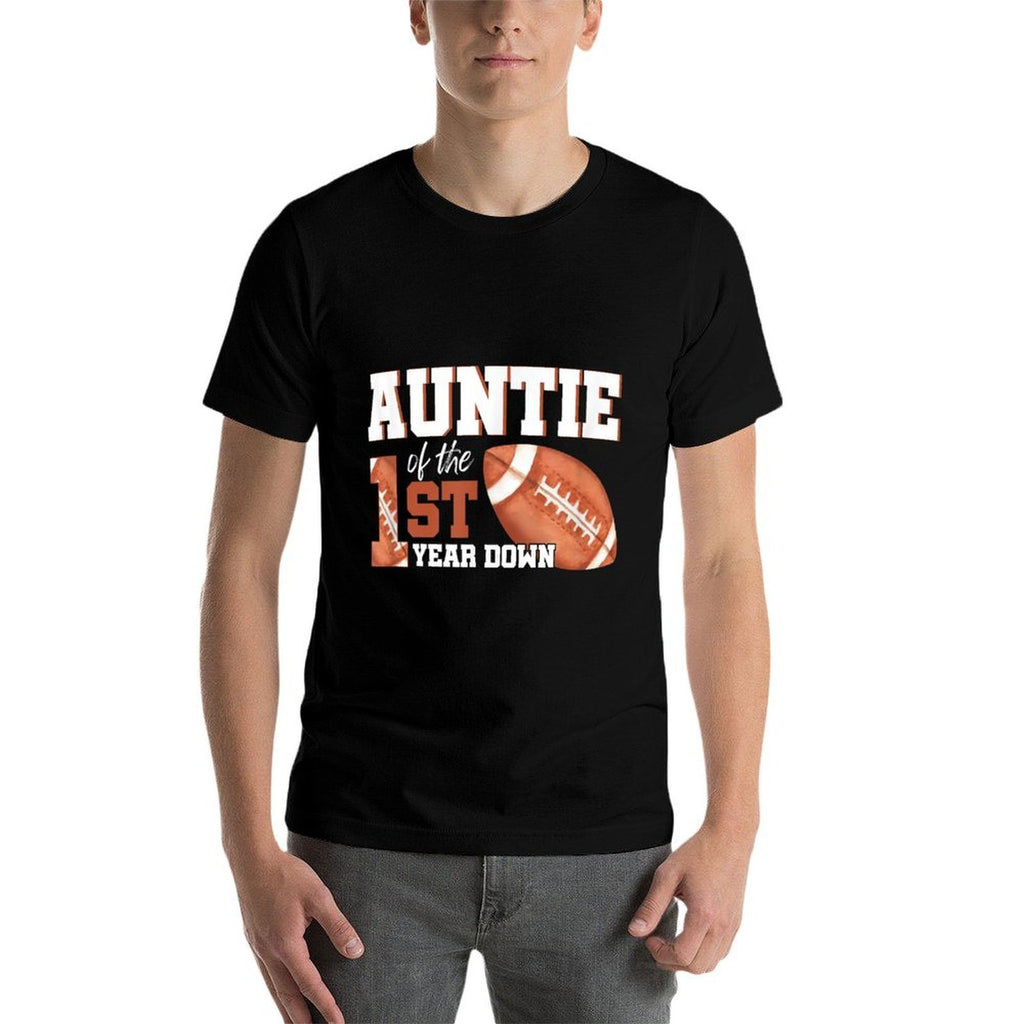 Auntie Of The 1 Year Old Birthday Football 1st Year Down  Lightweight T-Shirt