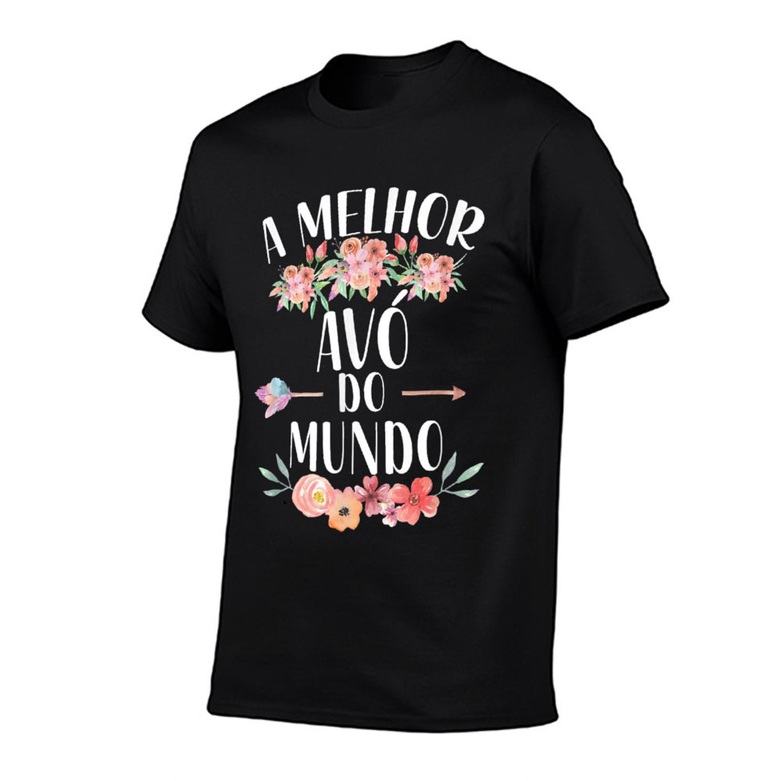 A Melhor Avo Do Mundo Portuguese Grandma Floral  Oversized Silhouette T-Shirt