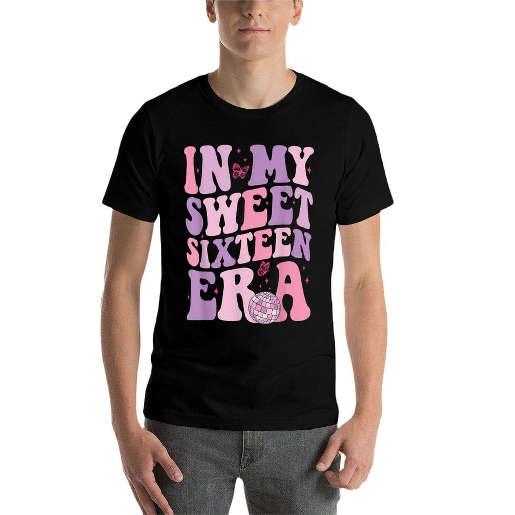 In My Sweet Sixteen Era 16th Birthday Groovy Retro Boy Girl  Tagless Design T-Shirt
