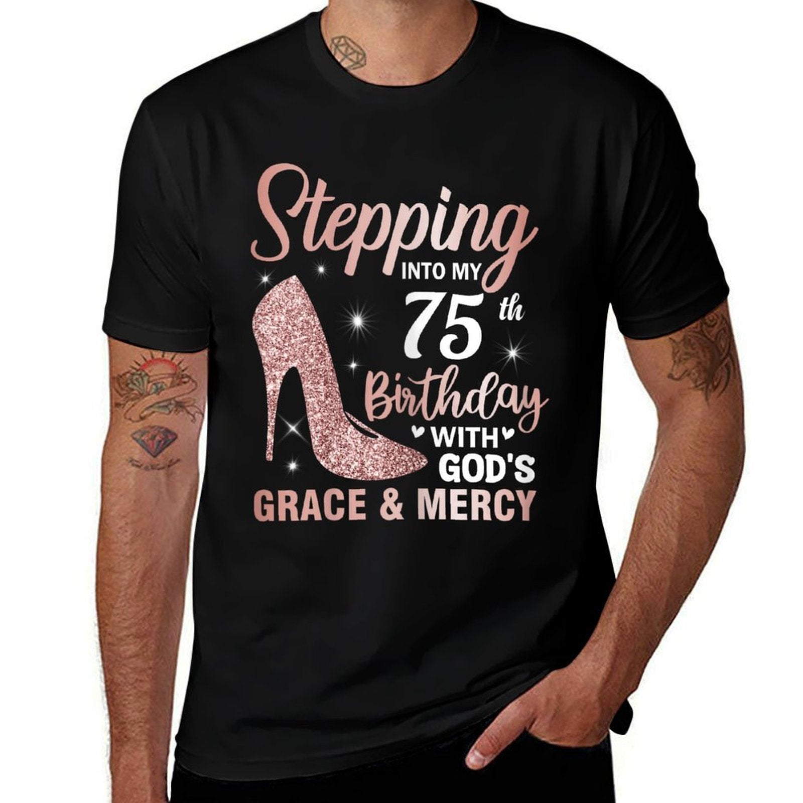 Stepping Into My 75th Birthday Women 75 Year Old Bday  Vintage-inspired T-Shirt