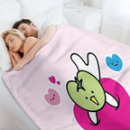 Kawaii Green Tomato Mascot No. 3 Easy Care Throw Blanket