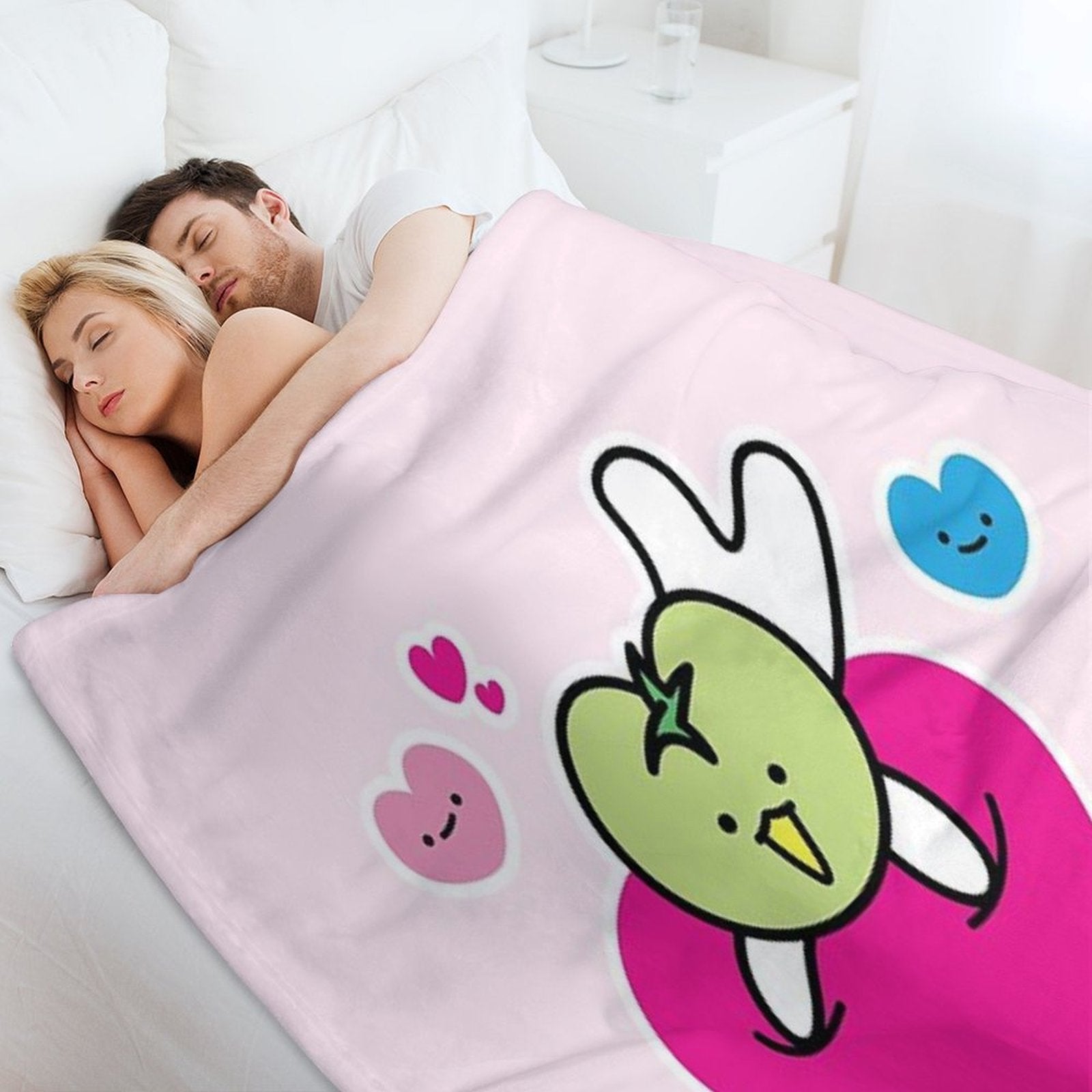 Kawaii Green Tomato Mascot No. 3 Easy Care Throw Blanket