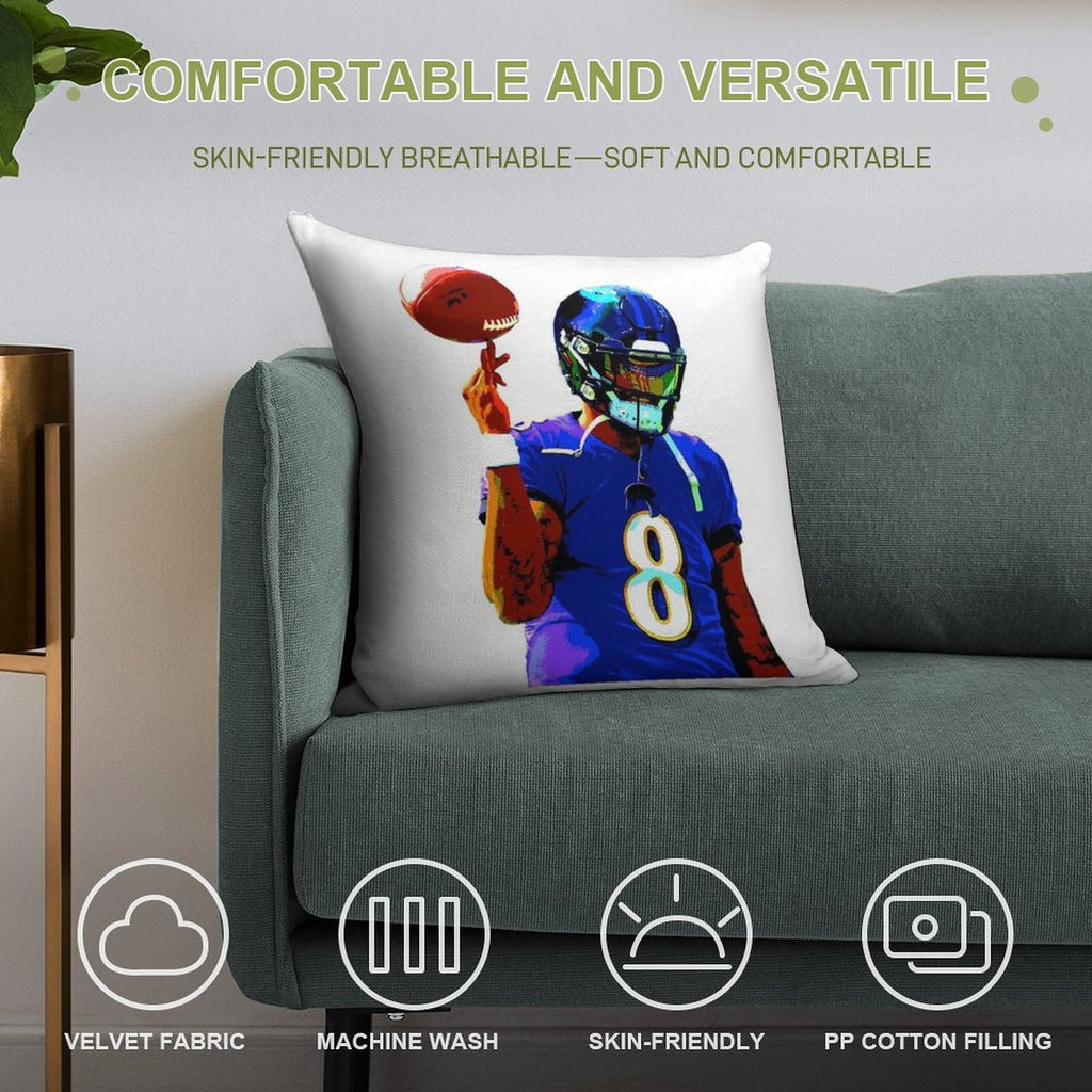 Handdrawn Lamar Soft Durable Construction Throw Pillow