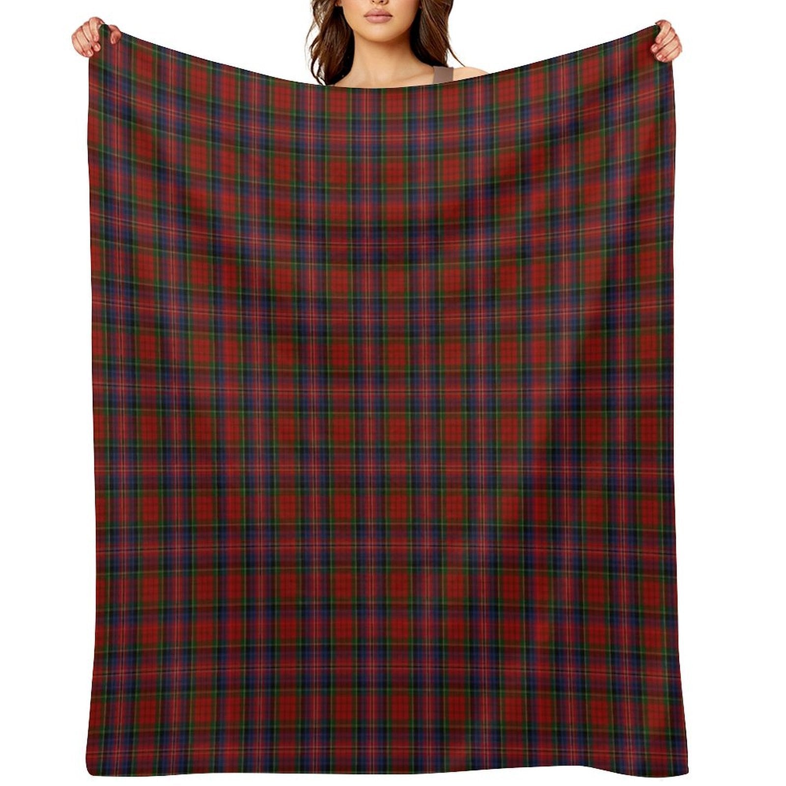 MacPherson Clan Tartan Easy Care Throw Blanket