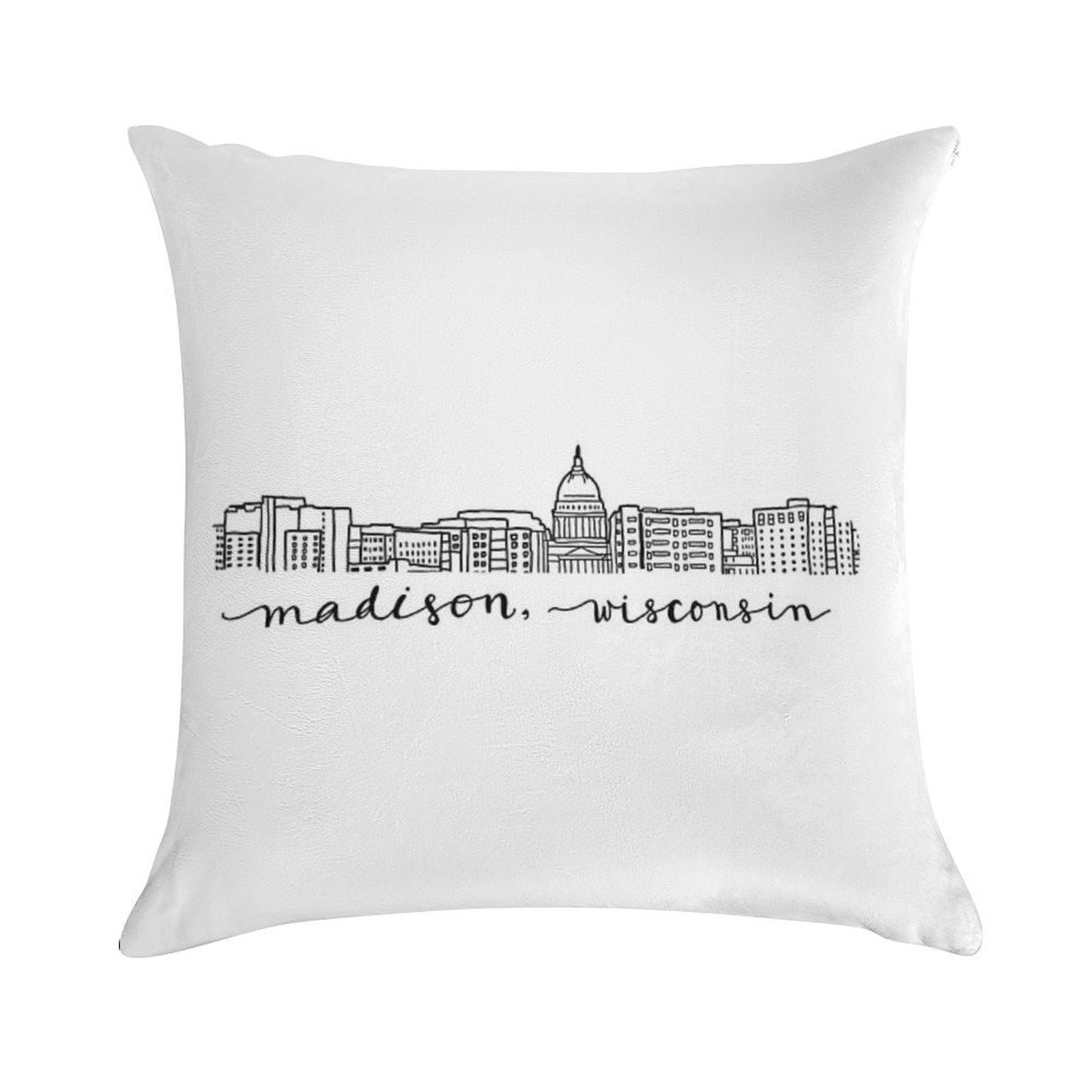 Madison City Outline Soft Luxury Feel Throw Pillow