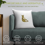 Cute Frog with Glasses Reading A Book Soft Multiple Sizes Throw Pillow