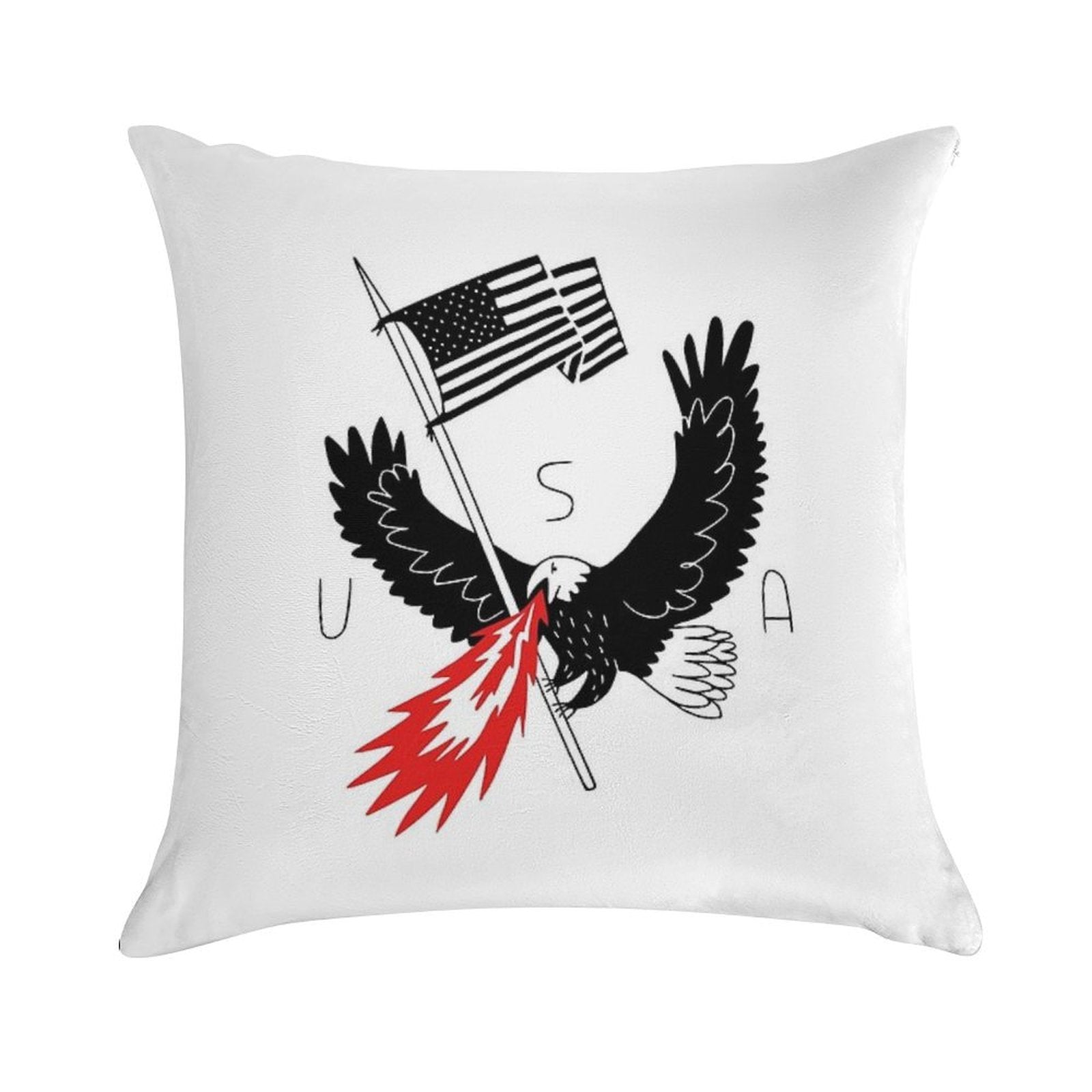 FIRE BREATHING BALD EAGLE OF PATRIOTISM Soft Gift Ready Throw Pillow