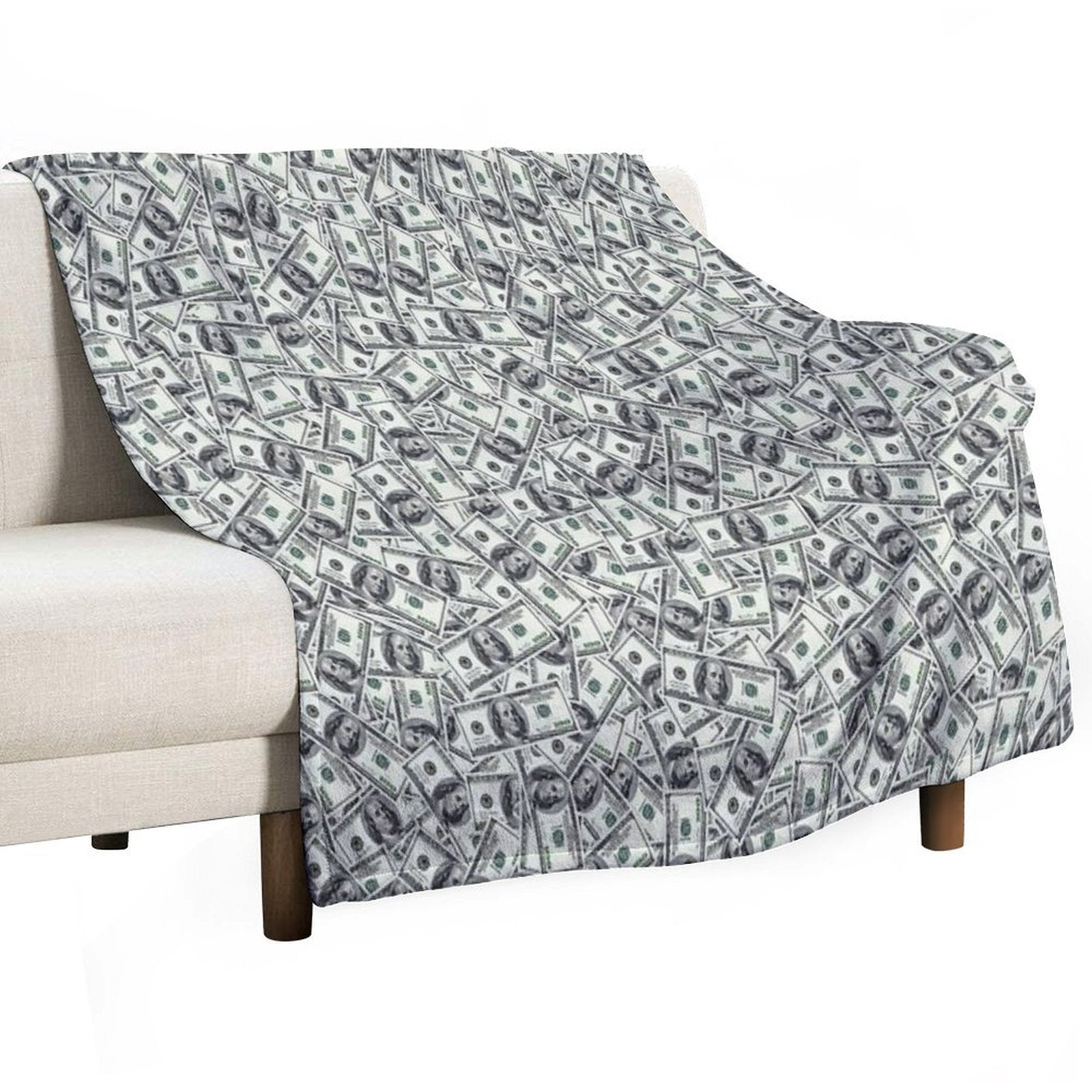 Giant Money Background 100 Dollar Bills Quick-dry Throw Blanket