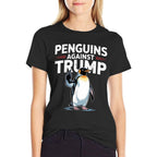 Penguin Flippers Up Resist Funny Penguins Against Trump  Stretchy T-Shirt