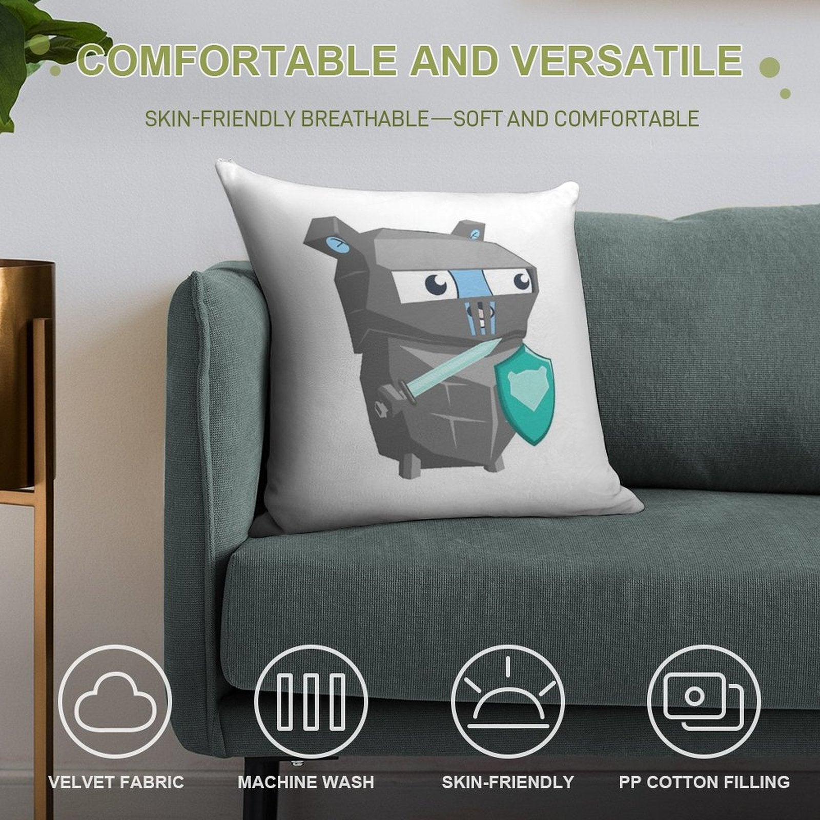 The Go Gopher Dark Knight Soft Bedroom Essential Throw Pillow