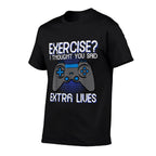 Gamer Exercise Thought Extra Lives Funny Gaming Men Boys Kid  Breathable T-Shirt
