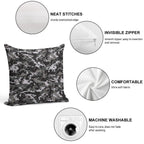 Black And Gray Digital Military Camouflage Soft Easy Maintenance Throw Pillow