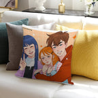 The Trio Friend Soft Skin-Friendly Throw Pillow